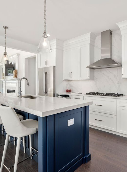 Cambridge White Perimeter and Cambridge Blue Lagoon Island